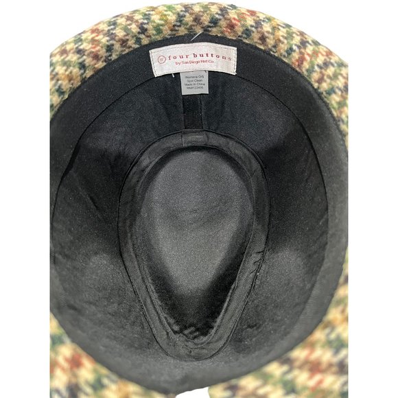 Four Buttons by San Diego Hat Co Womens Wool Blend  Houndstooth Trilby Hat - Picture 6 of 8